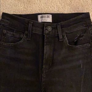 Black AGOLDE Midrise Black Ankle Jeans